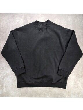 Halara NWT Black Cotton Blend Crew Neck Sweatshirt